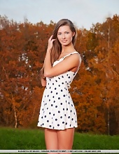 Delicious Blonde Model In The Park