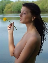 Hot Busty Femjoy Amateur Posing Naked Near A River